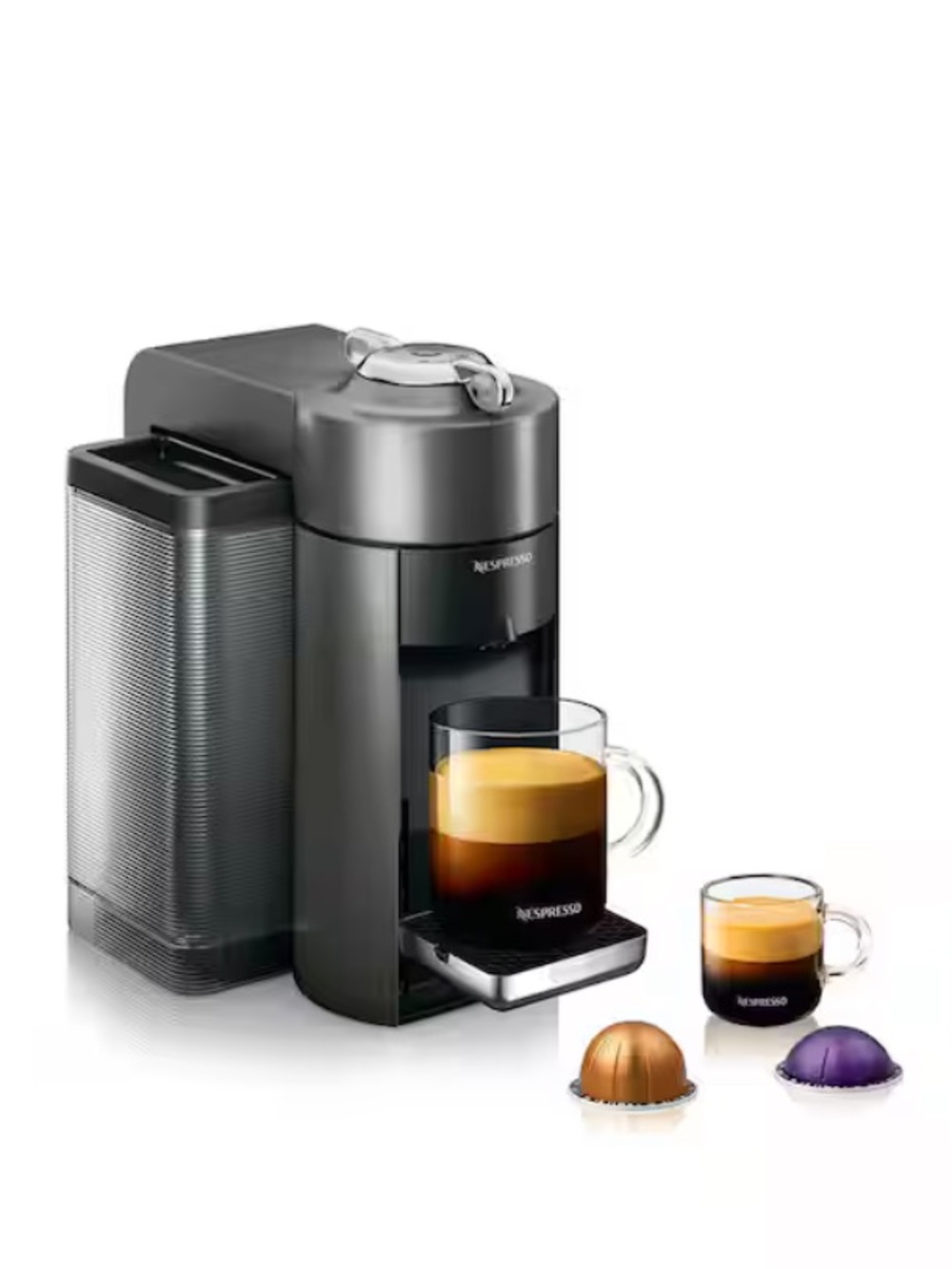 Nespresso Evoluo Coffee and Espresso Machine by De'Longhi in Titan | Works